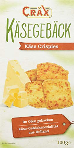 Cräx Käsegebäck Crispies, Knusprige Cheese-Snacks, im Ofen gebacken - Knabberzeug, Snack-Gebäck, Spezialitäten aus Holland - Ideal für Party- und Heimkino-Abende - 10er Pack (10 x 100g) - 1