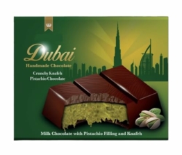 Dubai Schokolade 100g - mit Schokolade, Pistazie und Kadayif (Engelshaar) und vielen weiteren Sorten Dubai Chocolate (100g, Pistazie) + Heartforcards® Sticker - 1