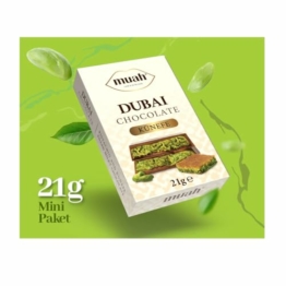 Dubai Schokolade, mit Kadayif und Pistazie Füllung, Hergestellt mit belgischer Vollmilchschokolade, 21g im Schachtel (1er Packung) - 1