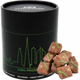 Hallingers Dubai Pralinen XXL - Manufaktur Dubai Pralinen Geschenk handmade ohne Alkohol aus Edelkakao Dubai Schokolade (Dose) - Adventskalender Neuheiten & Adventskalender befüllen | Geburtstag Glück - 1