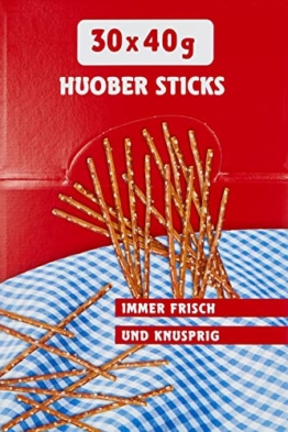 Huober, Bio Sticks kleine Salzstangen im Portionsbeutel, 30 Packungen a 40 g, 1.2 kg (30 x 40 g) - 1