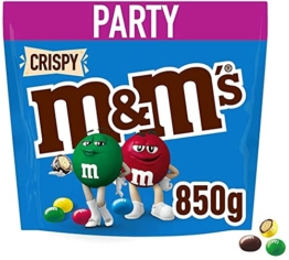 M&M'S Crispy Schokolade Großpackung | Geschenk | Schokolinsen mit Knusperkern | Party-Mix | 850g - 1