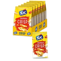 TUC Crisp Paprika 6 x 100g, Im Ofen kross gebackene Cracker mit Paprika Geschmack - 1