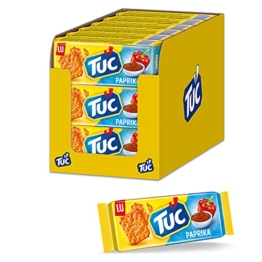 TUC Paprika 18 x 100g, Fein gesalzenes Knabbergebäck mit mild-fruchtigem Paprikageschmack - 1